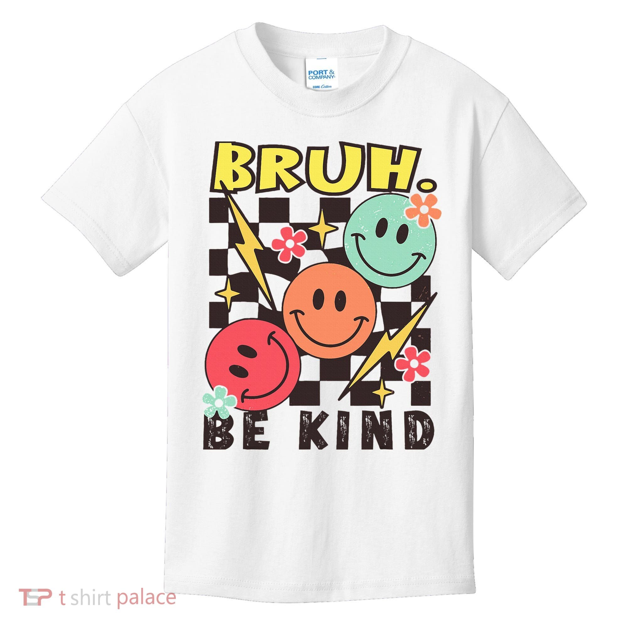 Bruh Be Kind Funny Orange Anti Bullying Unity Day Kids T-Shirt