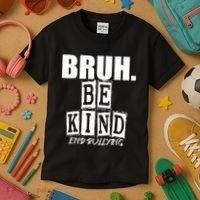 Bruh Be Kind Funny Orange Anti Bullying Unity Day Kids T-Shirt thumb 3