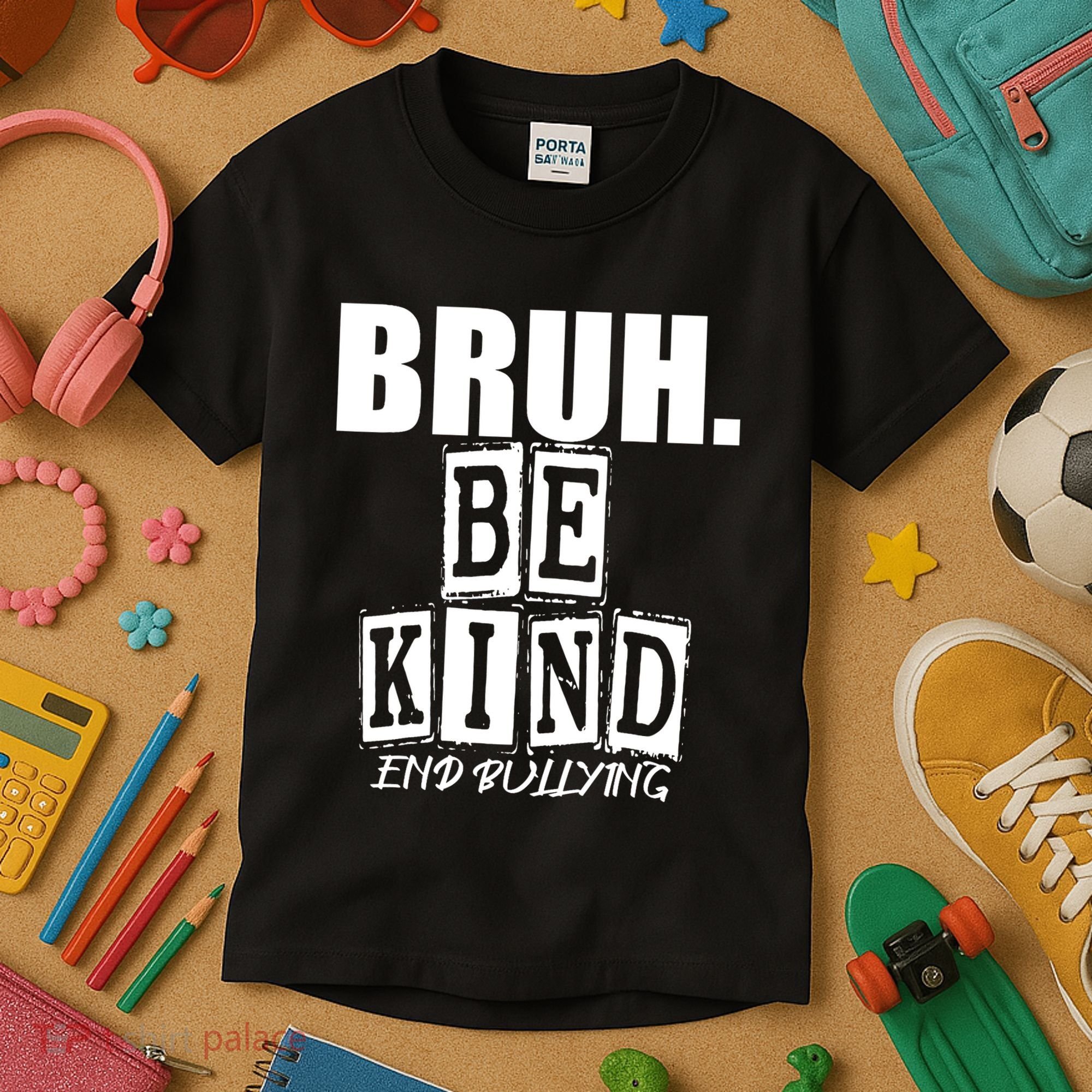 Bruh Be Kind Funny Orange Anti Bullying Unity Day Kids T-Shirt