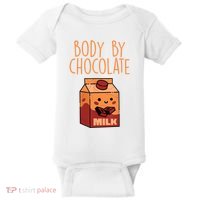 Body By Kawaii Chocolate Milk Drink Workout Chocolate Milk Baby Bodysuit thumb 0