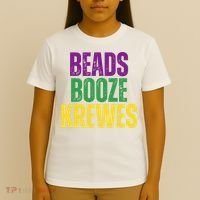 Beads Booze Krewes Mardi Gras Vintage T-Shirt thumb 4