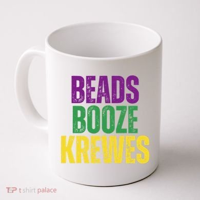 Beads Booze Krewes Mardi Gras Vintage Coffee Mug