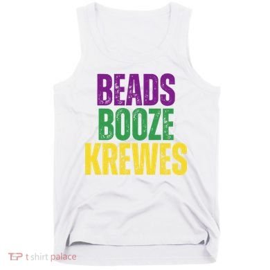 Beads Booze Krewes Mardi Gras Vintage Tank Top