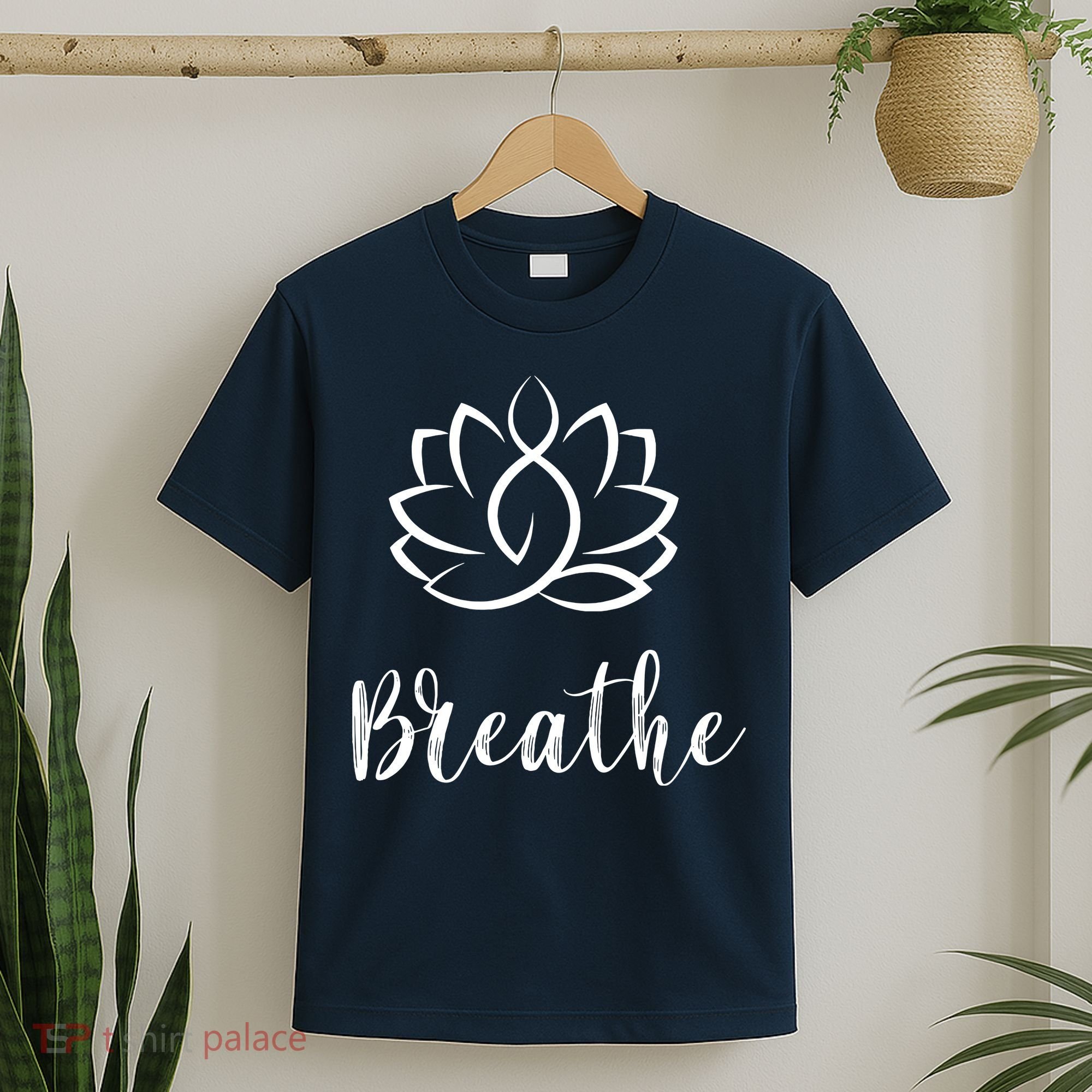 Breathe Buddha Lotus Flower Meditation Yoga T-Shirt