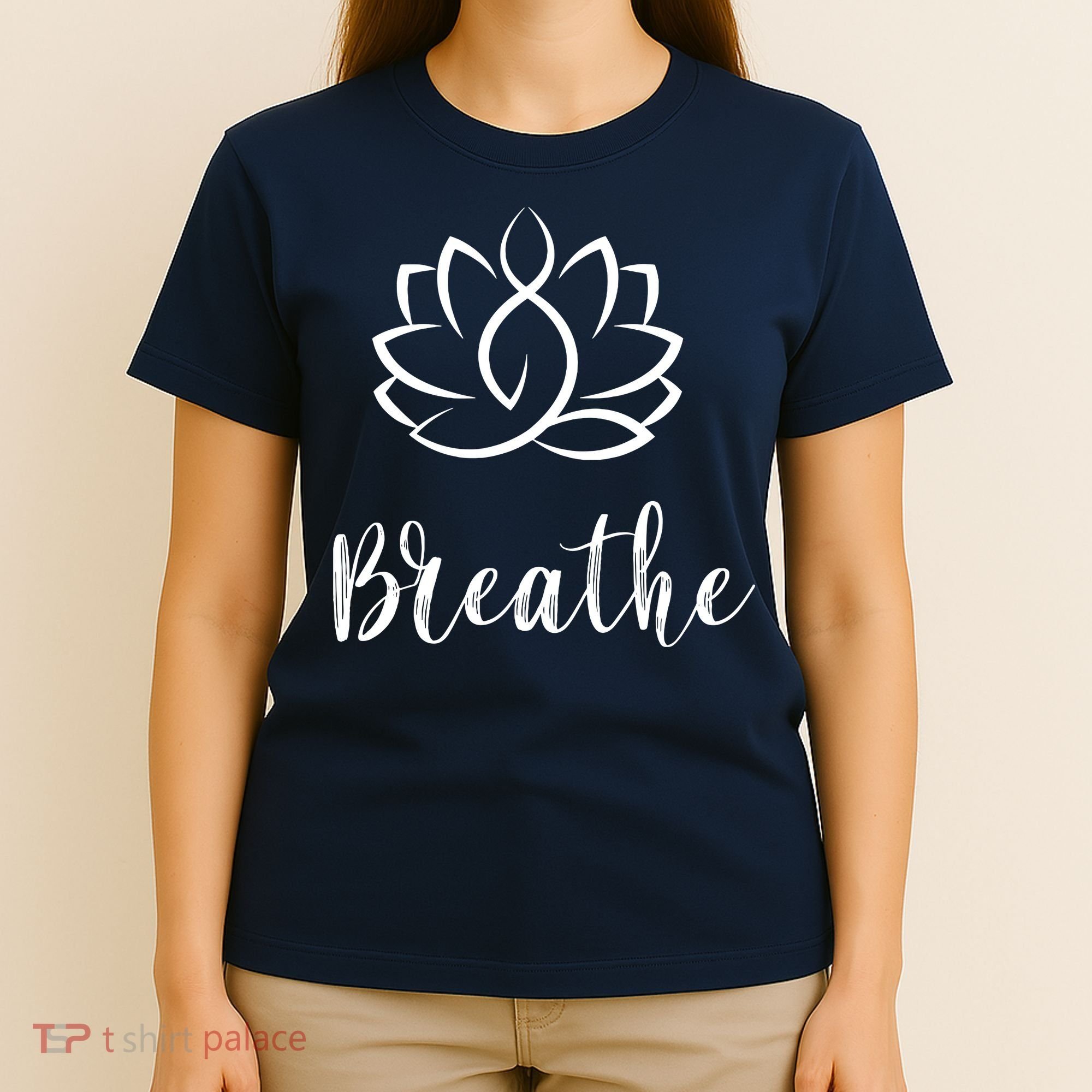Breathe Buddha Lotus Flower Meditation Yoga T-Shirt