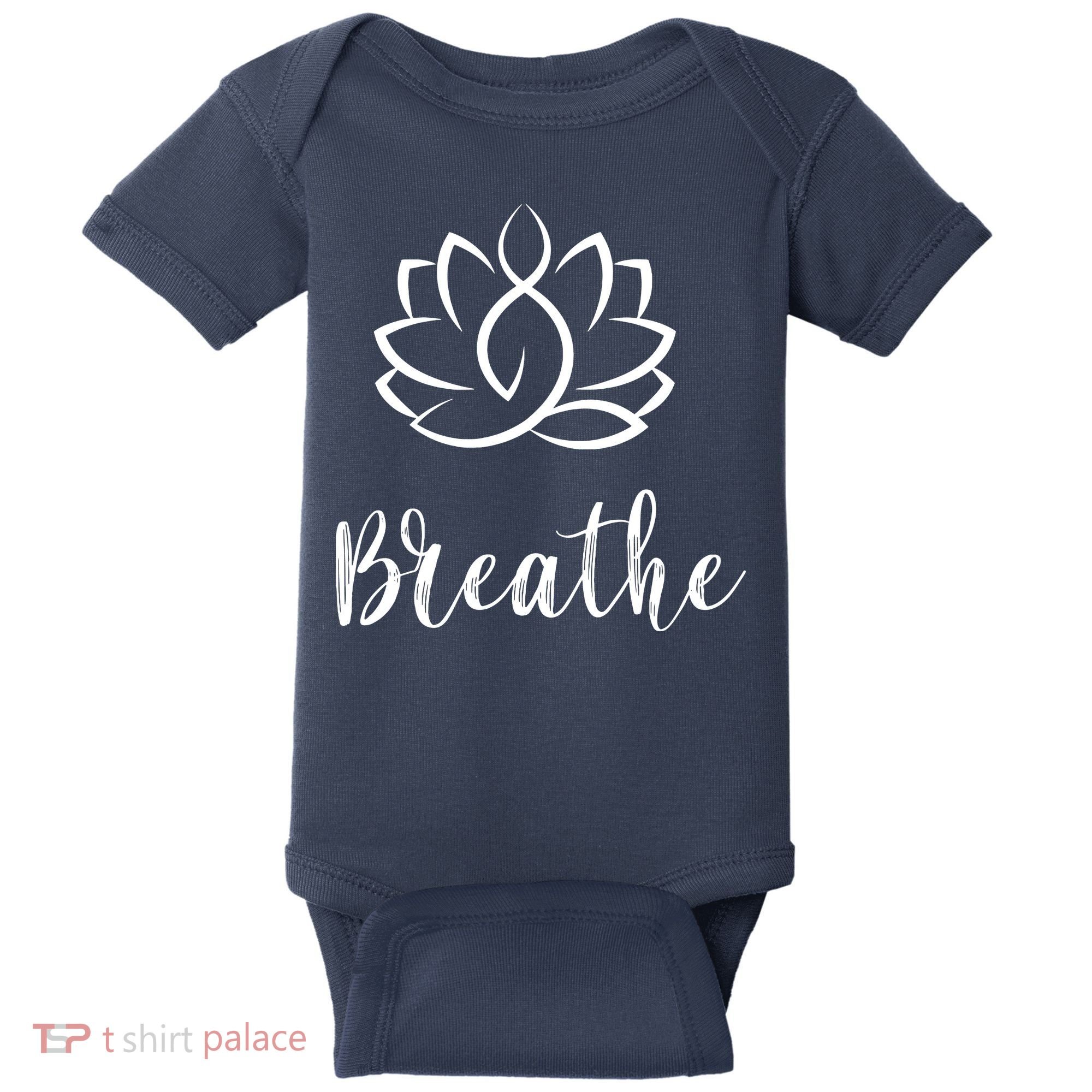 Breathe Buddha Lotus Flower Meditation Yoga Baby Bodysuit