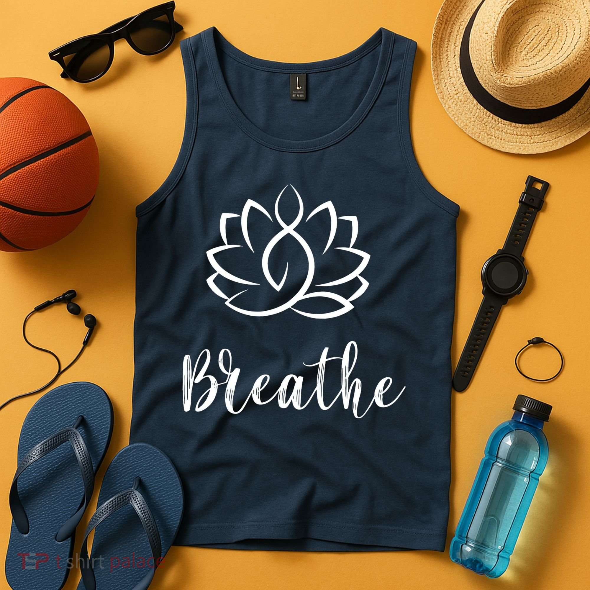 Breathe Buddha Lotus Flower Meditation Yoga Tank Top