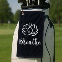 Breathe Buddha Lotus Flower Meditation Yoga Golf Towel thumb 2