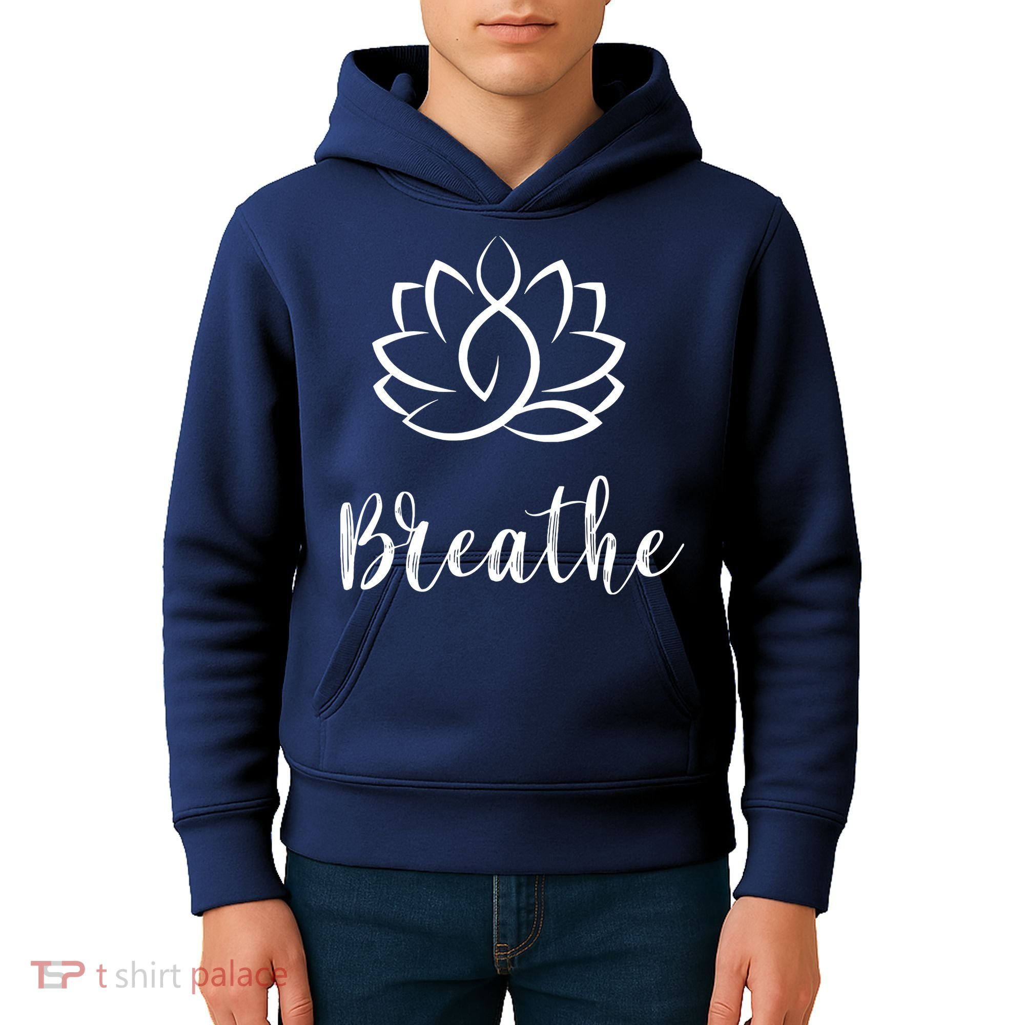 Breathe Buddha Lotus Flower Meditation Yoga Kids Hoodie