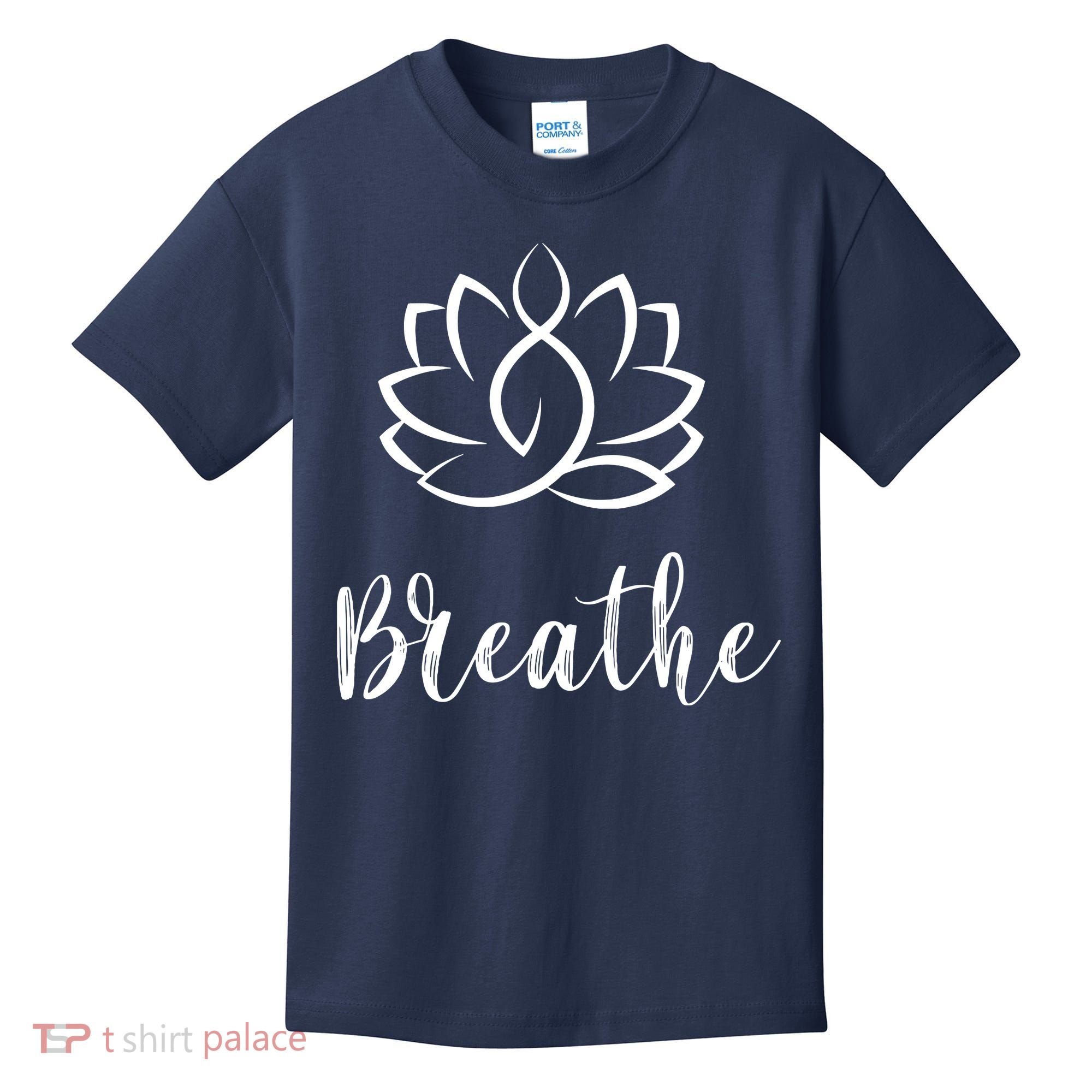Breathe Buddha Lotus Flower Meditation Yoga Kids T-Shirt
