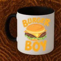 Burger Boy Loves Cheeseburger And Hamburger Gift Coffee Mug thumb 2