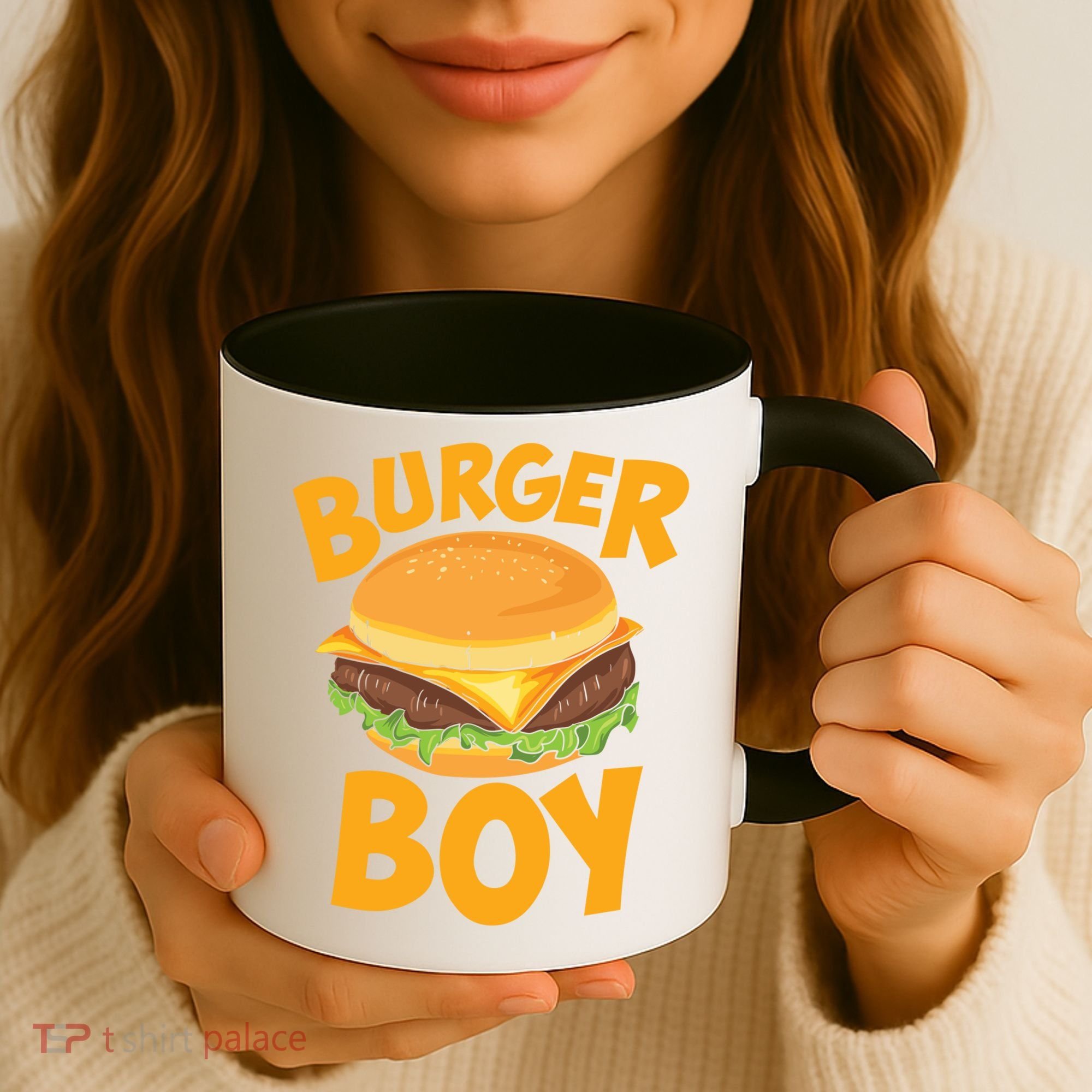 Burger Boy Loves Cheeseburger And Hamburger Gift Coffee Mug