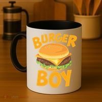 Burger Boy Loves Cheeseburger And Hamburger Gift Coffee Mug thumb 4