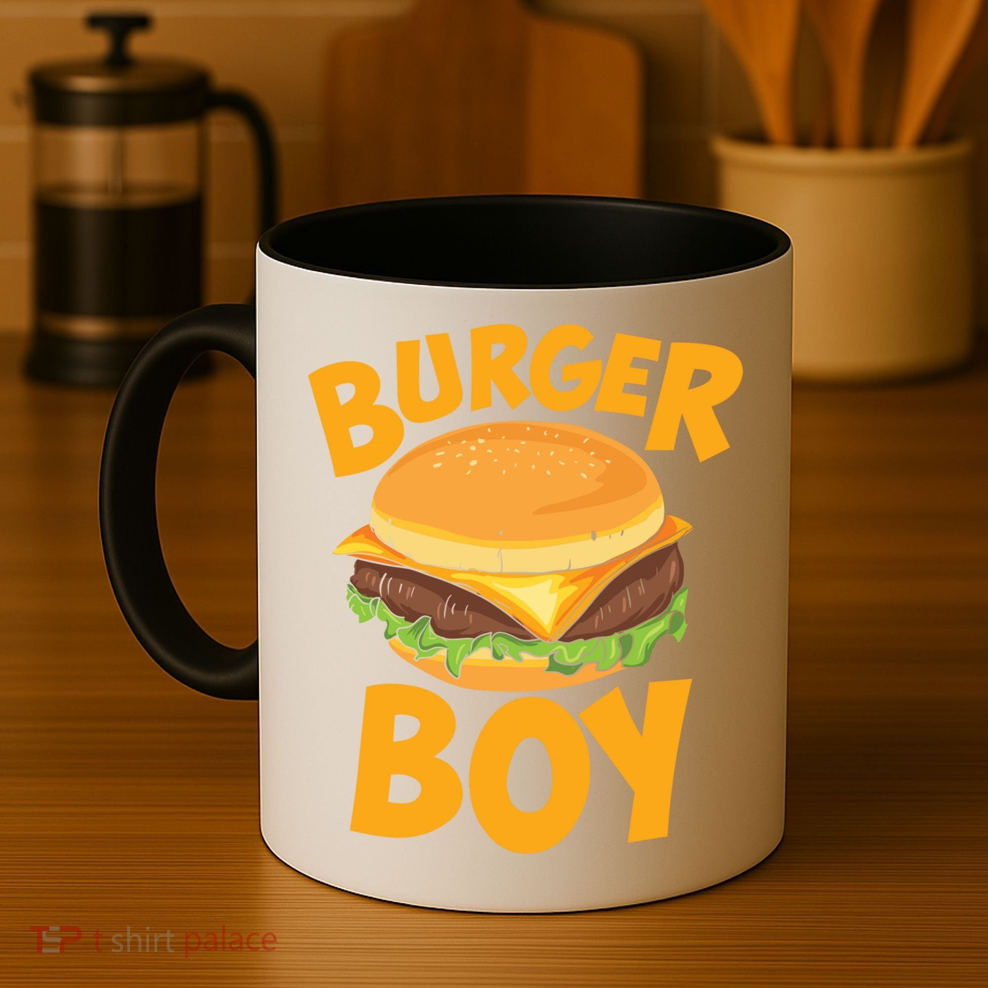 Burger Boy Loves Cheeseburger And Hamburger Gift Coffee Mug