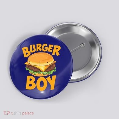 Burger Boy Loves Cheeseburger And Hamburger Gift Button