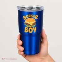 Burger Boy Loves Cheeseburger And Hamburger Gift Tumbler thumb 2