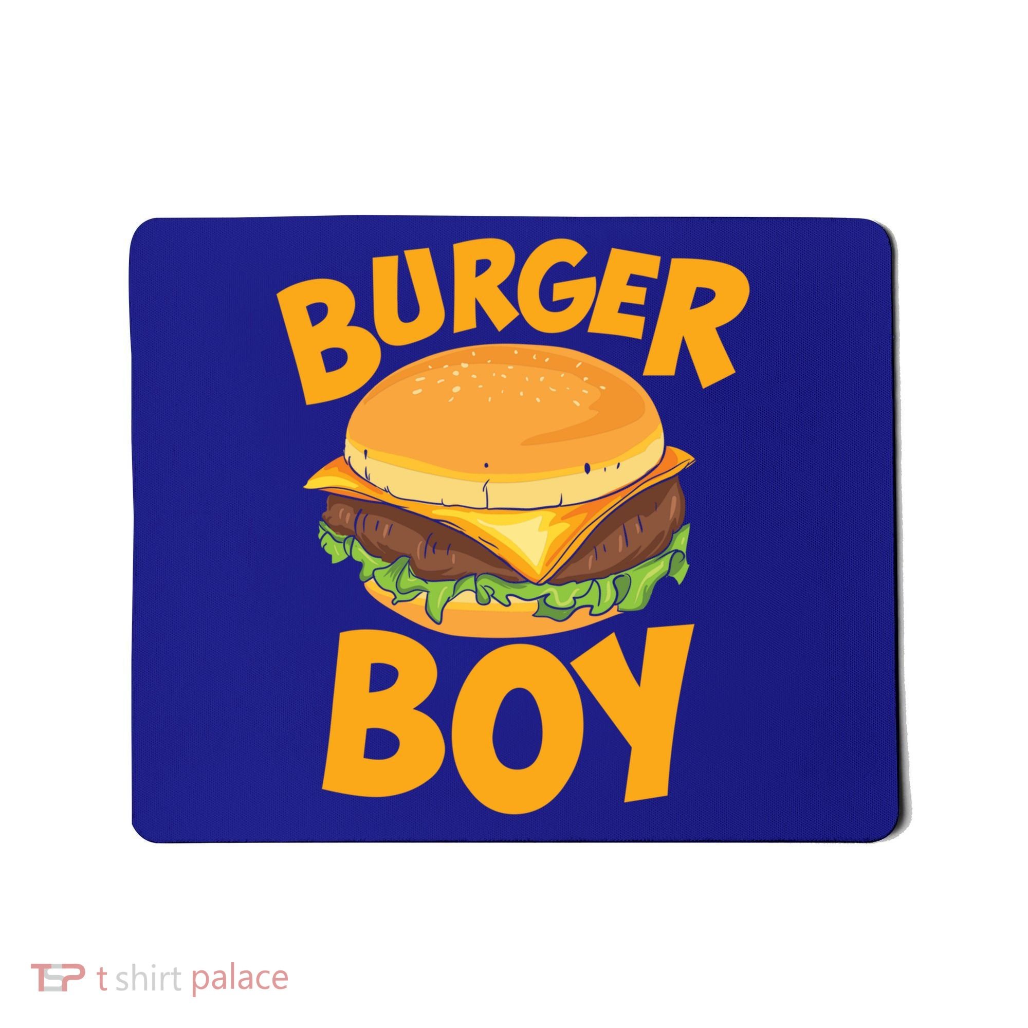 Burger Boy Loves Cheeseburger And Hamburger Gift Mousepad
