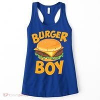 Burger Boy Loves Cheeseburger And Hamburger Gift Women's Tank Top thumb 0