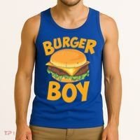 Burger Boy Loves Cheeseburger And Hamburger Gift Tank Top thumb 3