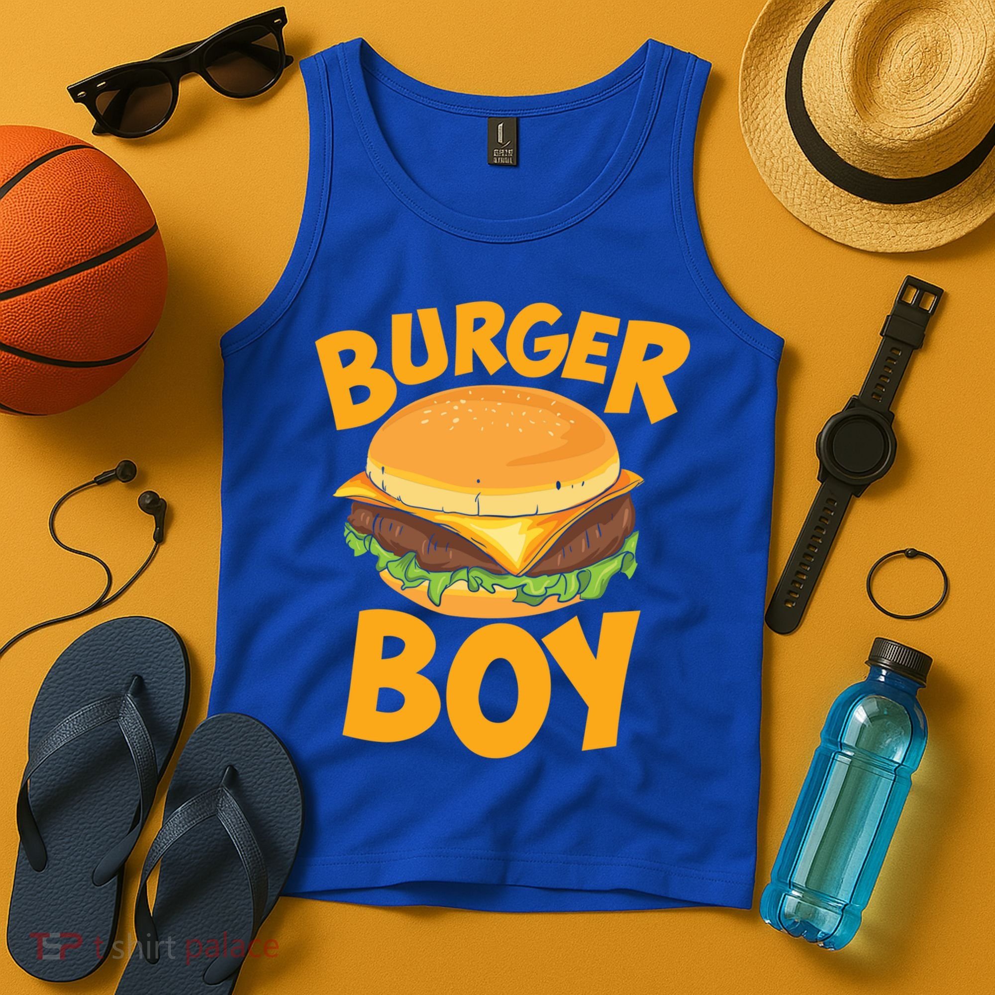 Burger Boy Loves Cheeseburger And Hamburger Gift Tank Top