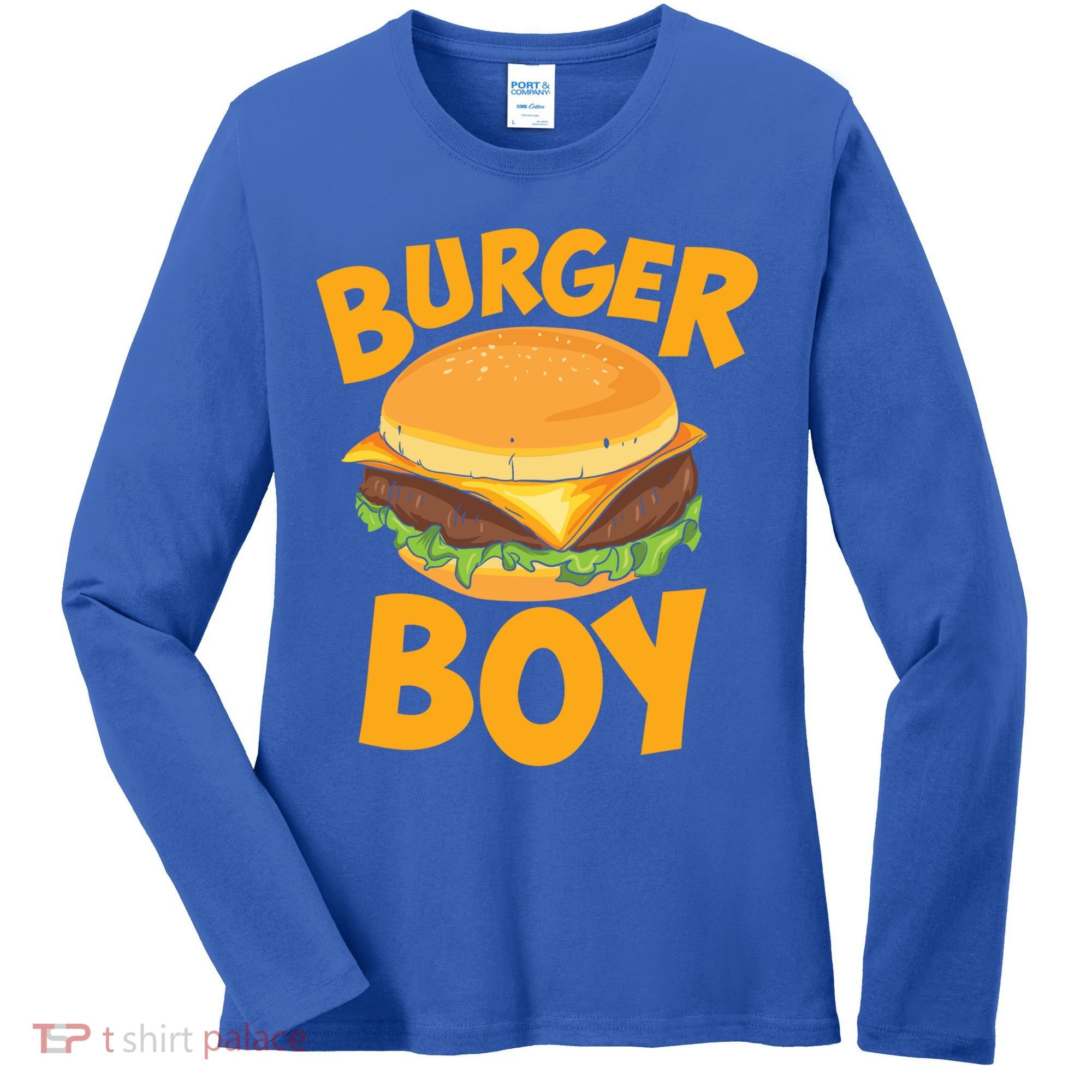 Burger Boy Loves Cheeseburger And Hamburger Gift Women's Long Sleeve Shirt