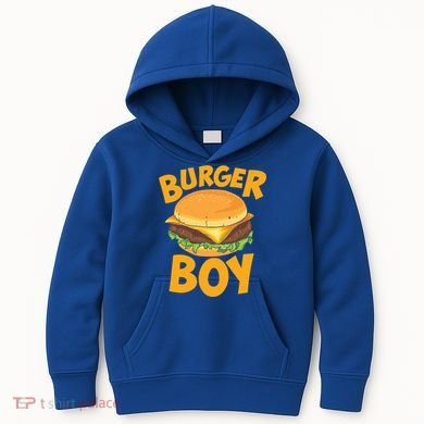 Burger Boy Loves Cheeseburger And Hamburger Gift Kids Hoodie