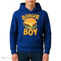 Burger Boy Loves Cheeseburger And Hamburger Gift Kids Hoodie thumb 4