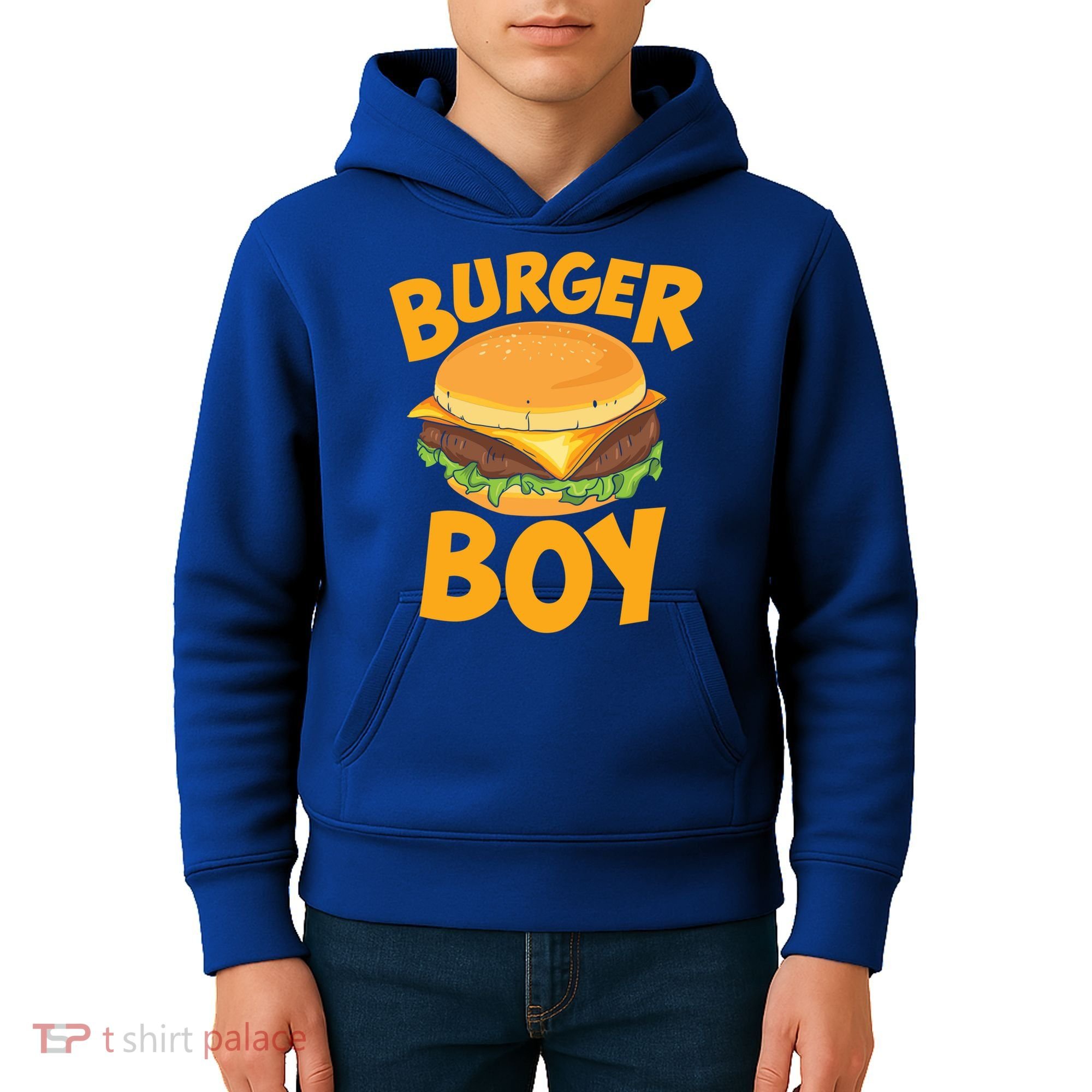 Burger Boy Loves Cheeseburger And Hamburger Gift Kids Hoodie
