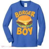 Burger Boy Loves Cheeseburger And Hamburger Gift Kids Long Sleeve Shirt thumb 0