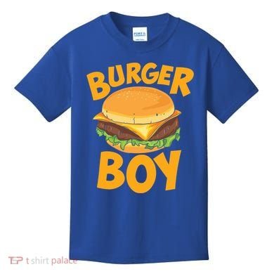 Burger Boy Loves Cheeseburger And Hamburger Gift Kids T-Shirt
