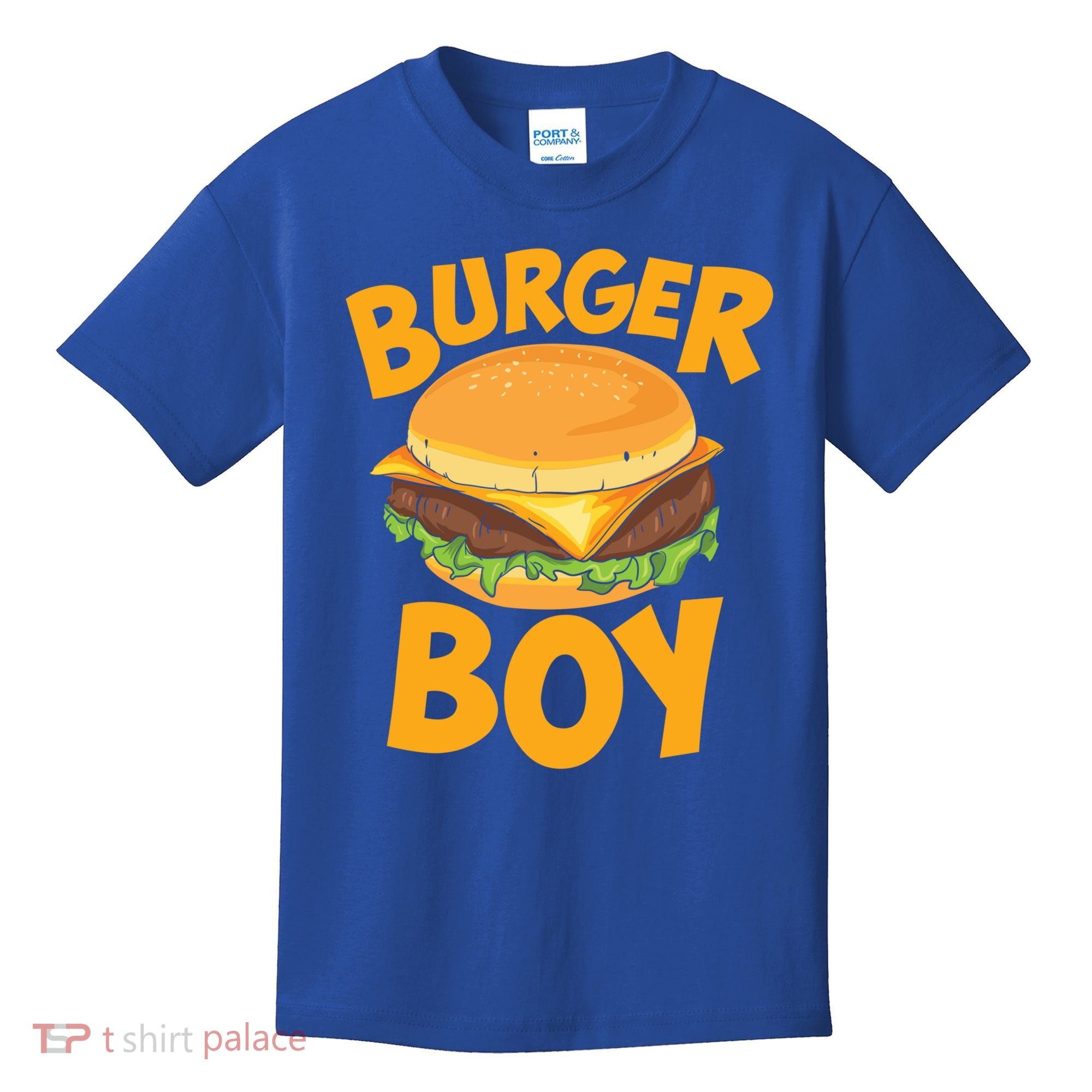 Burger Boy Loves Cheeseburger And Hamburger Gift Kids T-Shirt