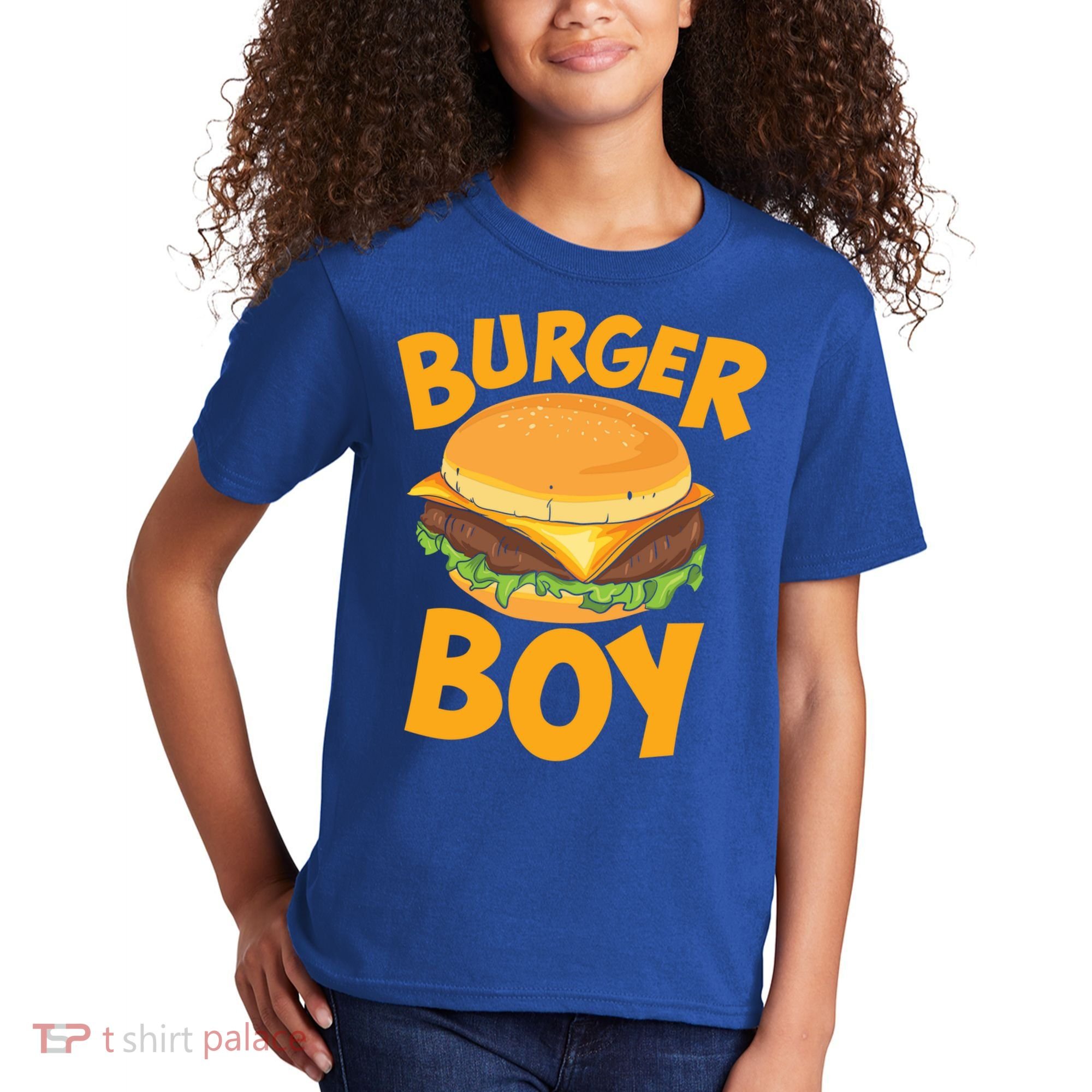 Burger Boy Loves Cheeseburger And Hamburger Gift Kids T-Shirt