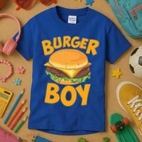 Burger Boy Loves Cheeseburger And Hamburger Gift Kids T-Shirt thumb 3