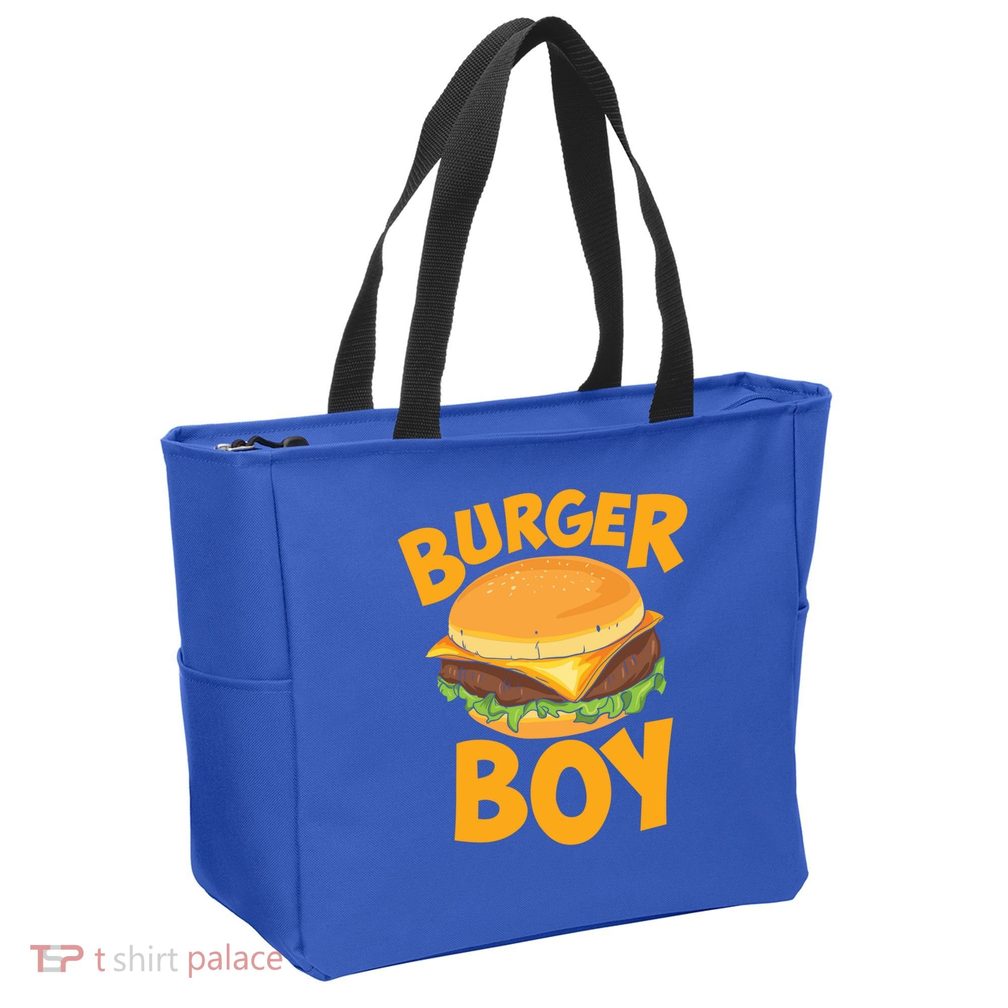 Burger Boy Loves Cheeseburger And Hamburger Gift Tote Bag