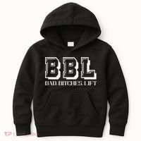 Bad Bitches Lift Heavy Gym Workout Motivation Kids Hoodie thumb 0