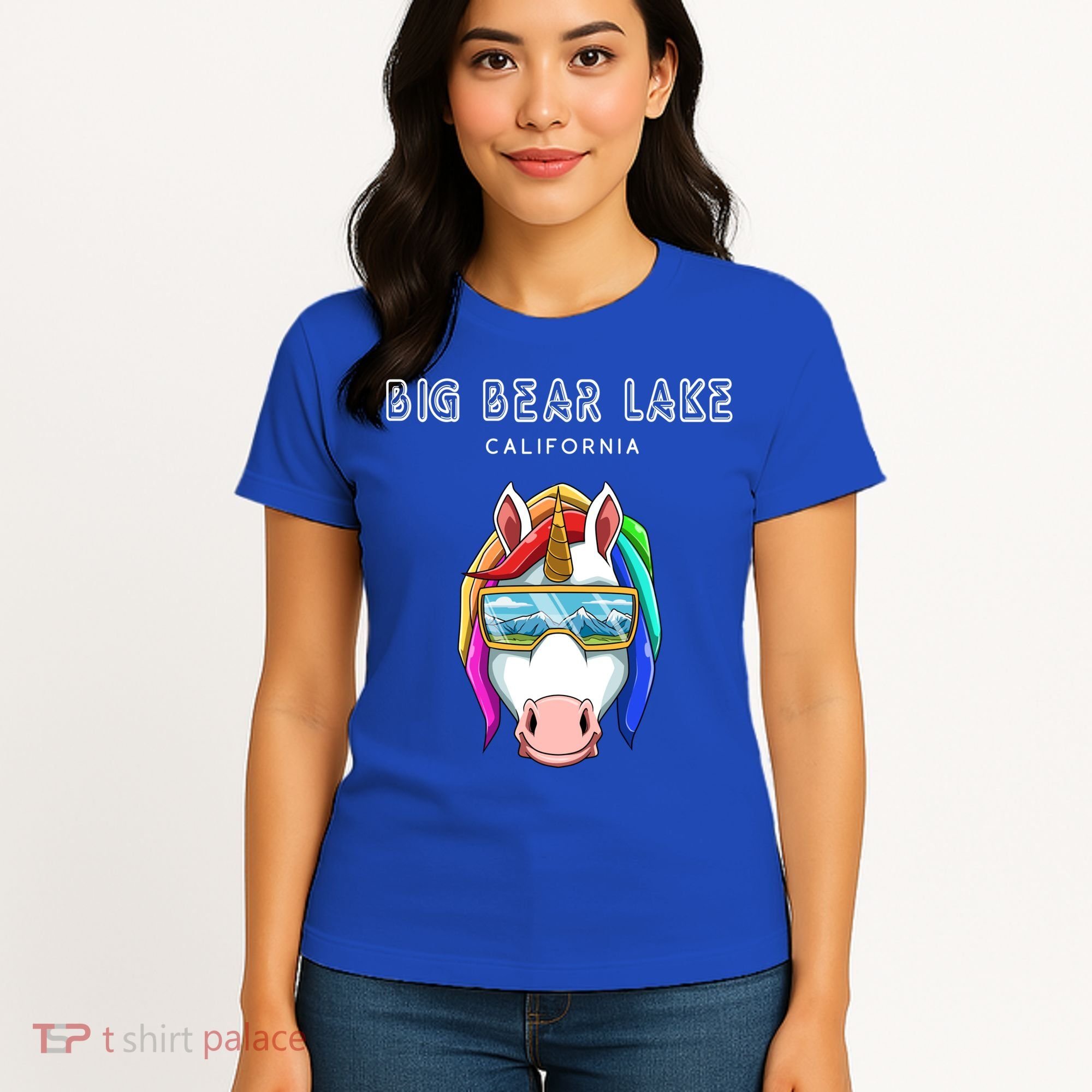 Big Bear Lake California Usa Ski And Snowboard Unicorn Great Gift Women's T-Shirt