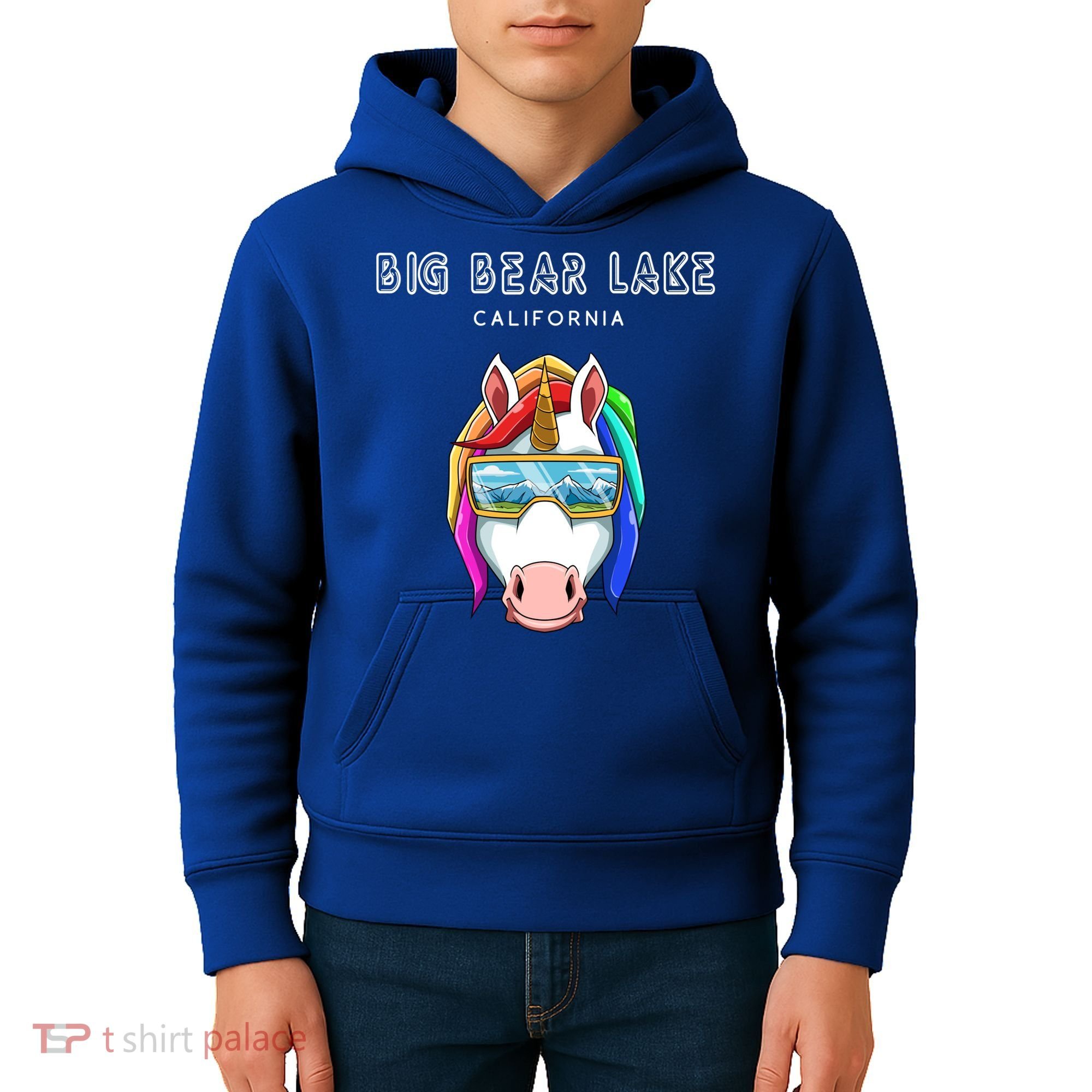 Big Bear Lake California Usa Ski And Snowboard Unicorn Great Gift Kids Hoodie