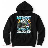 Birthday Boy Level 7 Unlocked Video Game Birthday Party Hoodie thumb 0