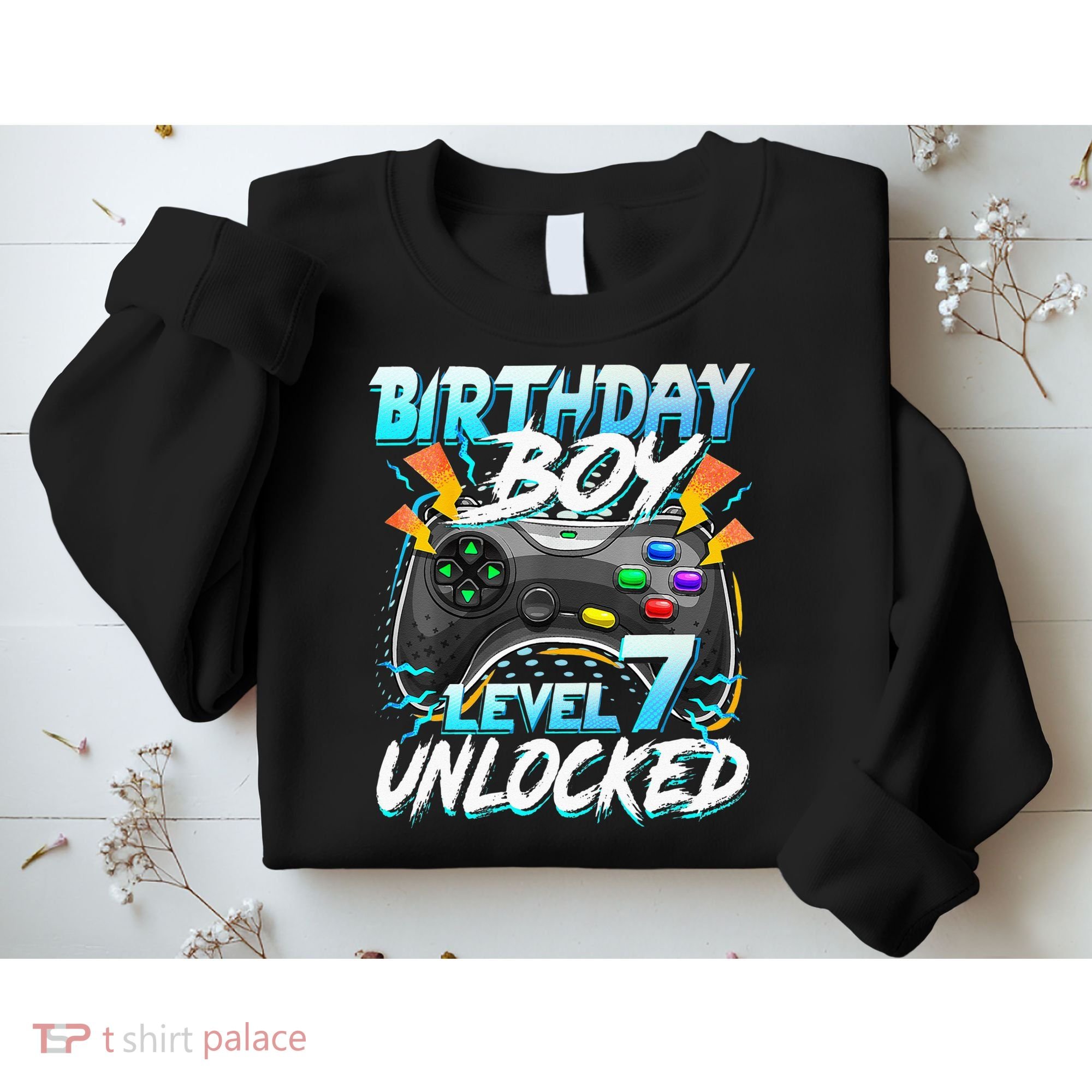 Birthday Boy Level 7 Unlocked Video Game Birthday Party Sweatshirt