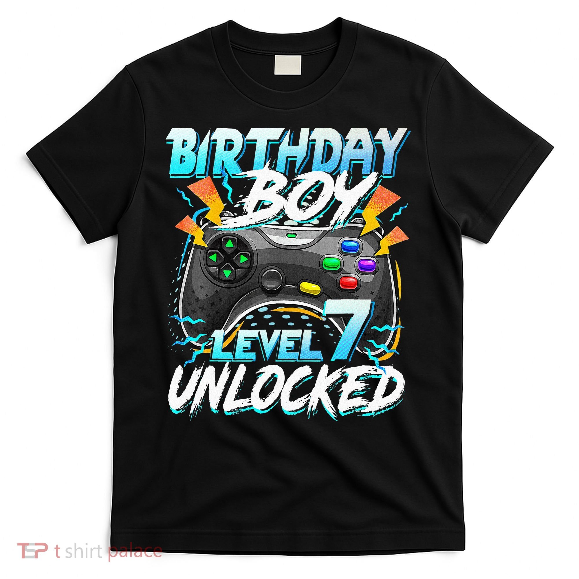 Birthday Boy Level 7 Unlocked Video Game Birthday Party T-Shirt