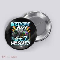 Birthday Boy Level 7 Unlocked Video Game Birthday Party Button thumb 0