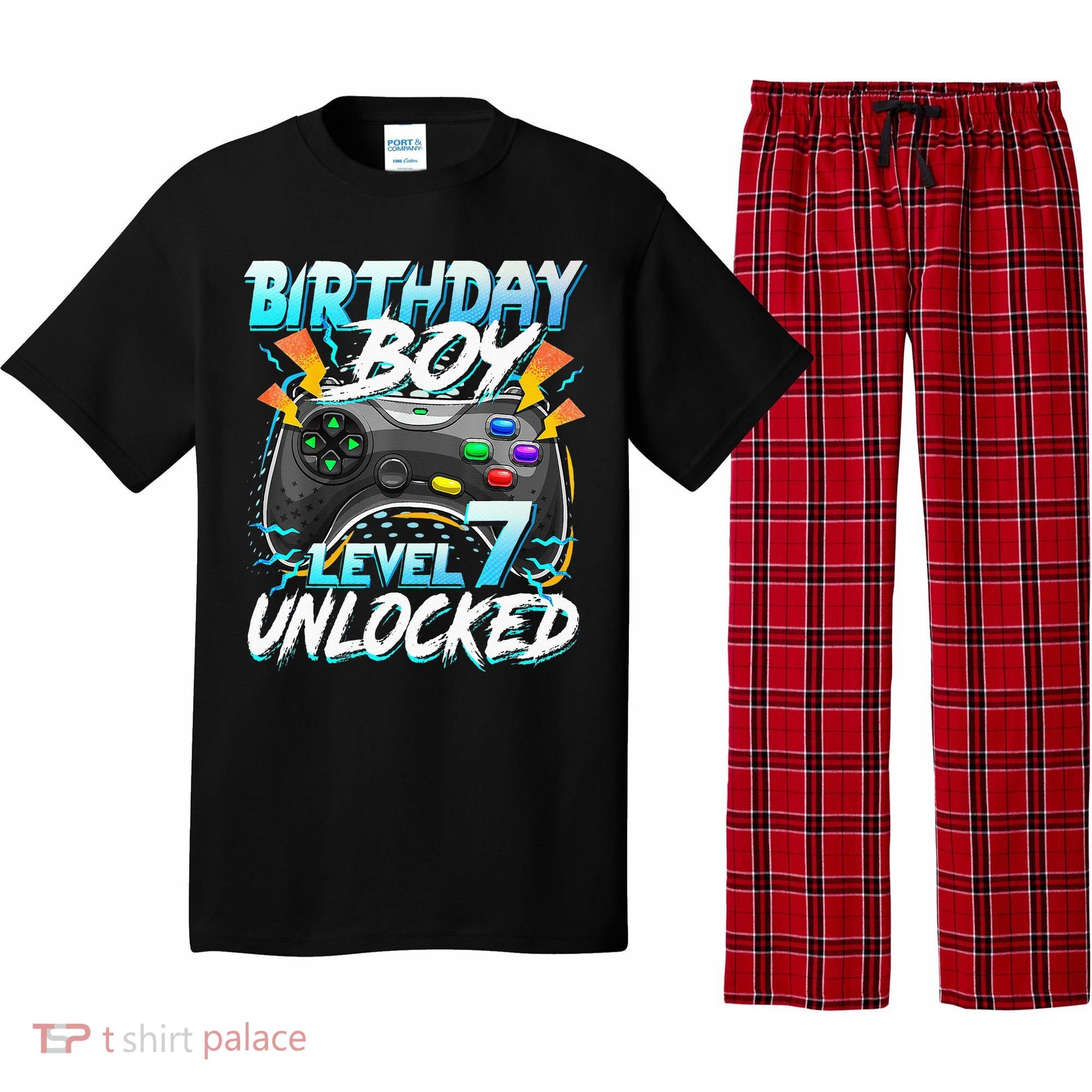 Birthday Boy Level 7 Unlocked Video Game Birthday Party Pajama Set