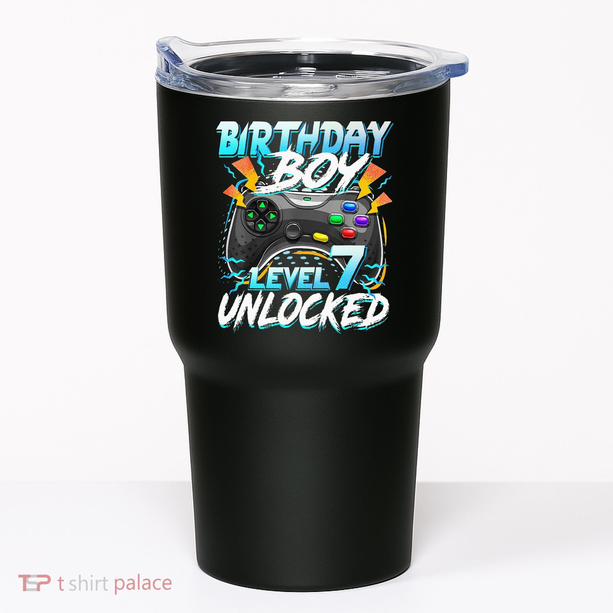 Birthday Boy Level 7 Unlocked Video Game Birthday Party Tumbler