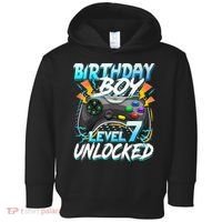 Birthday Boy Level 7 Unlocked Video Game Birthday Party Toddler Hoodie thumb 0