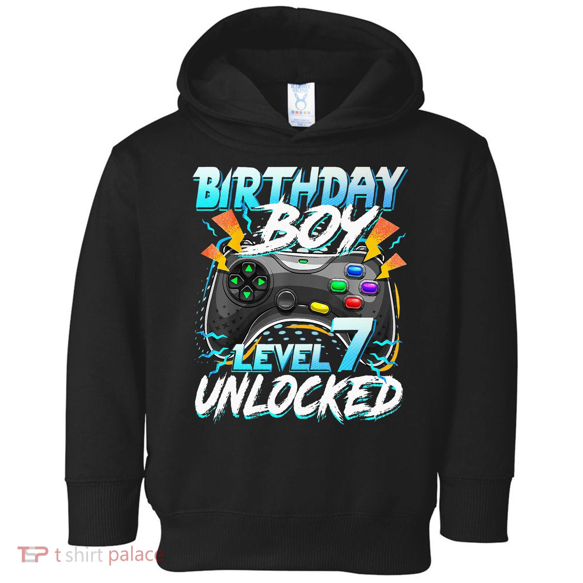 Birthday Boy Level 7 Unlocked Video Game Birthday Party Toddler Hoodie