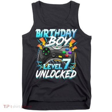 Birthday Boy Level 7 Unlocked Video Game Birthday Party Tank Top