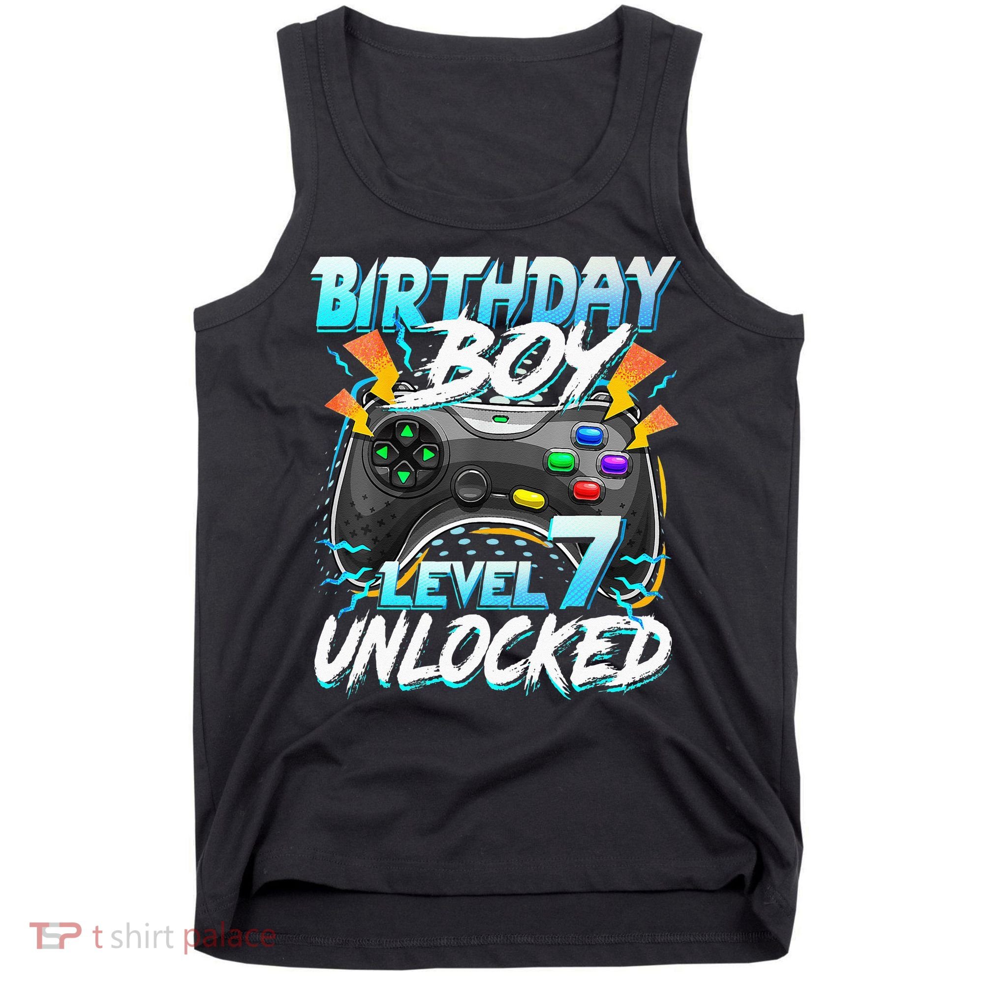 Birthday Boy Level 7 Unlocked Video Game Birthday Party Tank Top