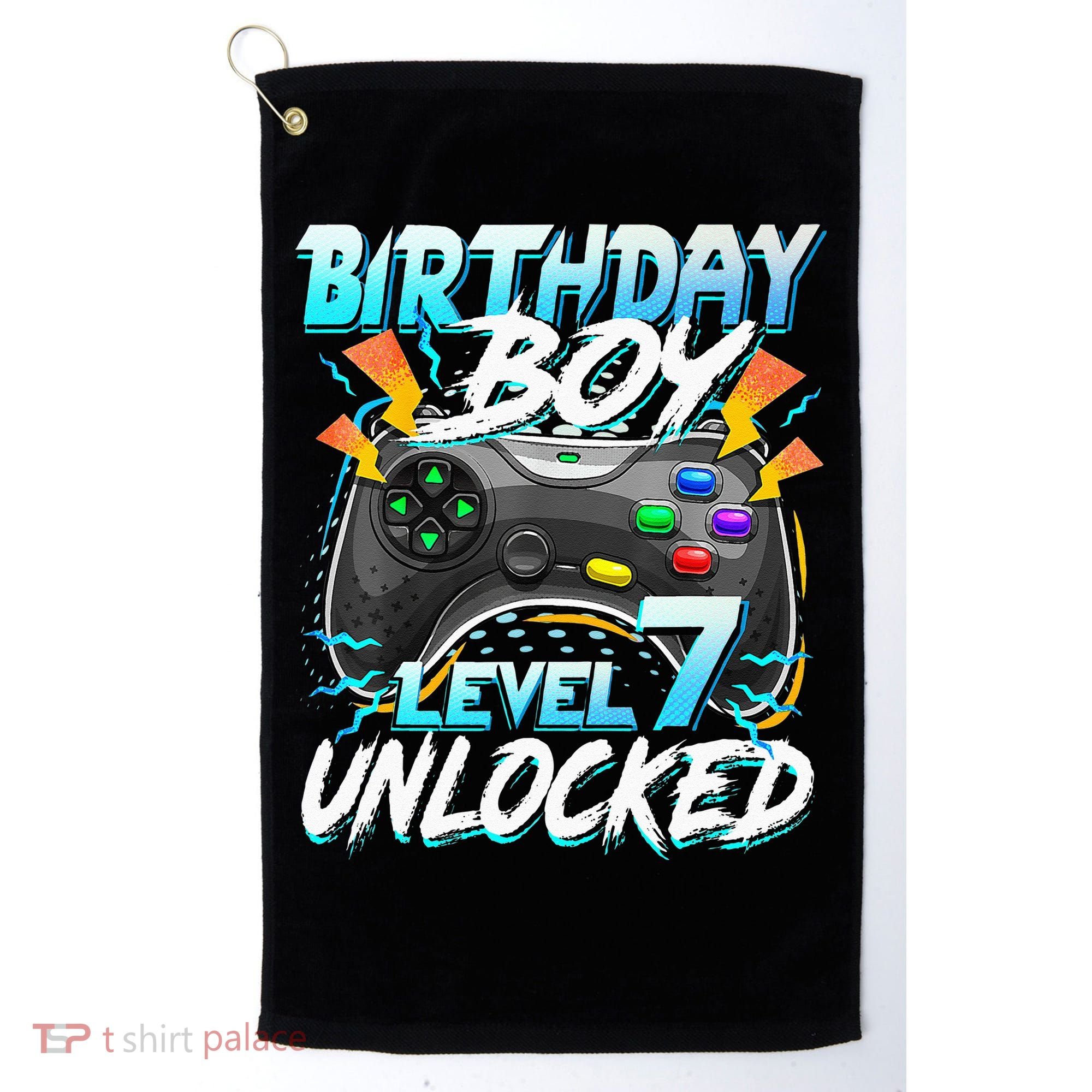 Birthday Boy Level 7 Unlocked Video Game Birthday Party Golf Towel