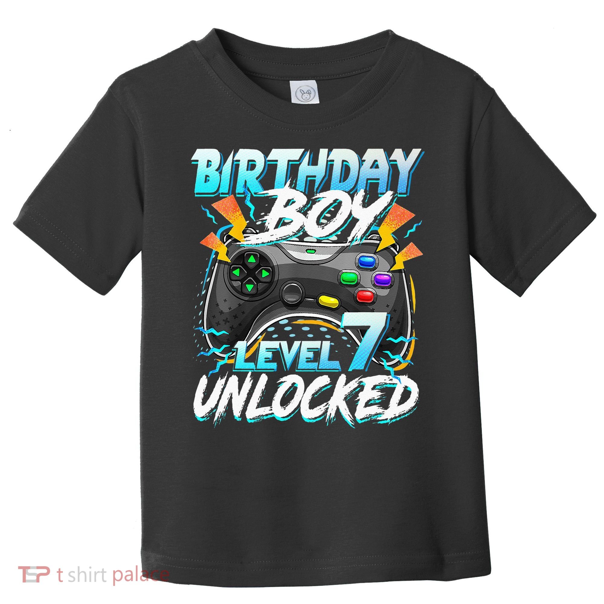 Birthday Boy Level 7 Unlocked Video Game Birthday Party Toddler T-Shirt