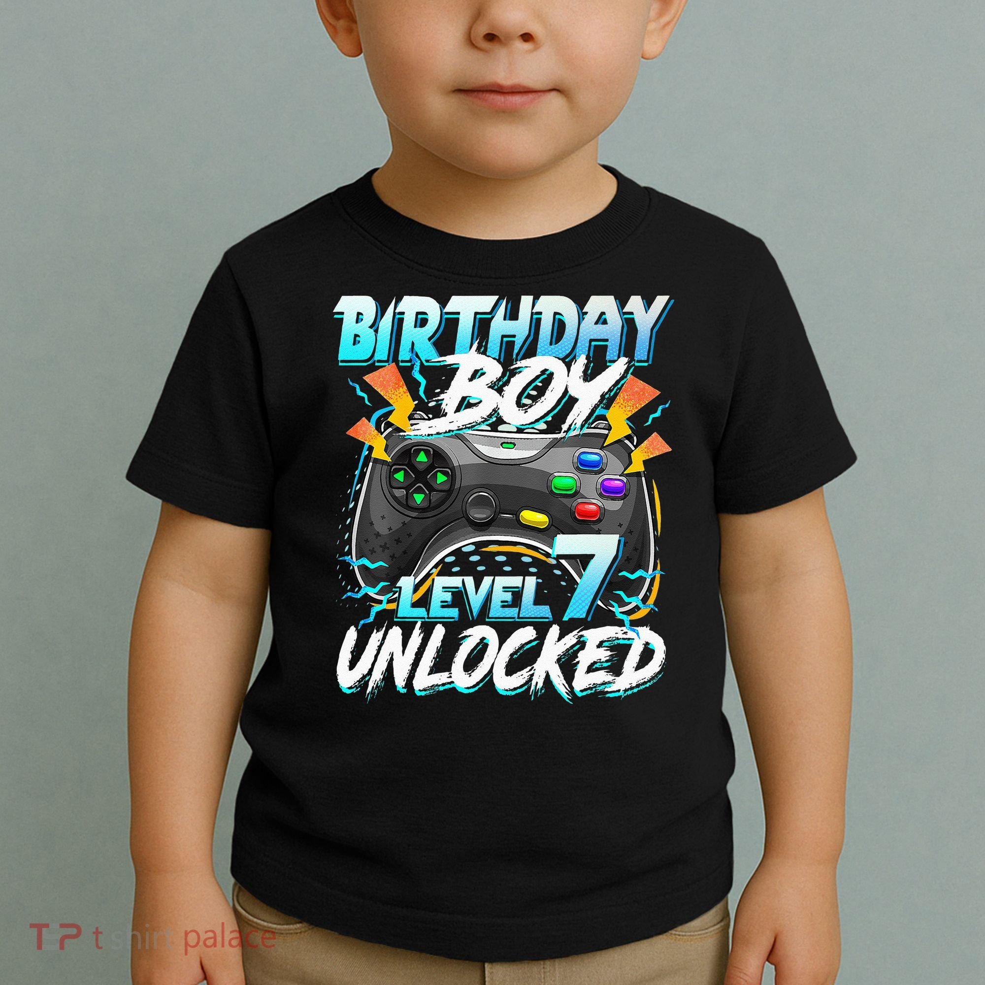 Birthday Boy Level 7 Unlocked Video Game Birthday Party Toddler T-Shirt